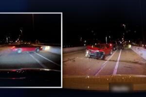 Policía capta en video accidente de auto 