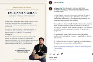 Emiliano Aguilar está hospitalizado