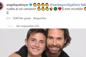 Angelique Boyer reaccionó así al mensaje que Sebastián Rulli le dedicó a su hijo 'Santi'.