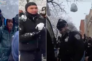 NYPD busca a cuatro sospechosos de agredir con nieve y hielo a sus oficiales.