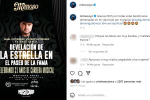 'El Mimoso' tendrá este martes 16 la develación de su estrella en el Paseo de la Fama en Las Vegas. 