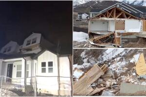 Dos casas colapsan en Draper, Utah.