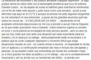 Benito Castro defiende en Facebook a Daniela Castro
