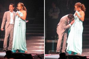 Jennifer Lopez anunció su embarazo en un concierto con Marc Anthony