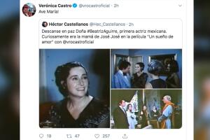 Verónica Castro lamenta la muerte de Beatriz Aguirre