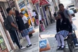 Adolescente se despide de su novio frente a su papá y pocos lo pueden creer