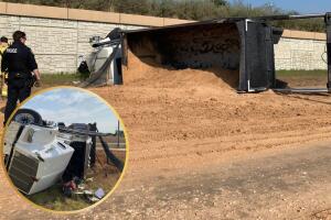 Camión se vuelca y derrama carga en carretera de Pflugerville; tránsito afectado