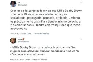 Reacciones en Twitter en contra de la sexualización de Millie Bobby Brown