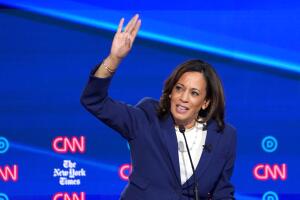 Senator Kamala Harris speaks during the fourth U.S. Democratic presidential candidates 2020 election debate in Westerville, Ohio