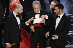 Jordan Horowitz, Warren Beatty, Jimmy Kimmel 