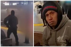 Hispano arresto prender en fuego mujer tren Nueva York