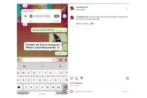 Hijo de Galilea Montijo tomó con humor el temblor en México.