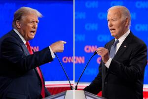 Biden y Trump en el debate electoral del 27 de junio de 2024