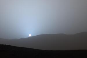 Sunset in Mars' Gale Crater