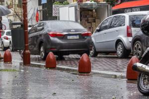 Sidewalk under a rainy day in argentinian chinese town