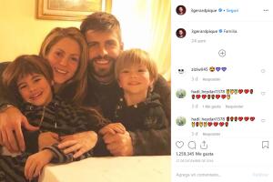 Gerard Piqué, Shakira y sus hijos