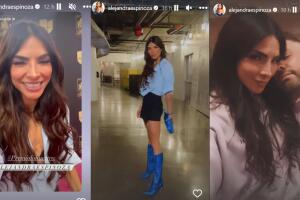 Alejandra Espinoza es una de las presentadoras de Premio Lo Nuestro 2023 y ha estado realizando los últimos ensayos, bajo la compañía de su marido Aníbal Marrero.