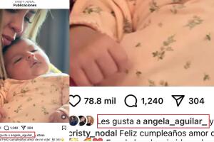 Ángela Aguilar reaccionó con un 'me gusta' al mensaje que su suegra le dedicó a Inti por su primer cumpleaños. 