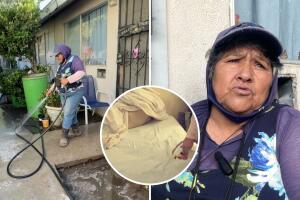 La trabajadora del campo María De la Luz Bustos no sólo debe aguantar el calor extremo en los campos sino también en su casa.