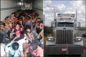 Camión con inmigrantes interceptado en la frontera