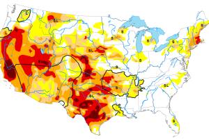 Mapa sequía Estados Unidos