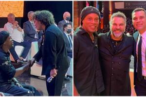 Lucerito y Mijares cantan a famosos futbolistas