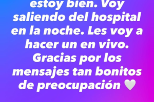 Paola Suárez compartió este mensaje tras su accidente.