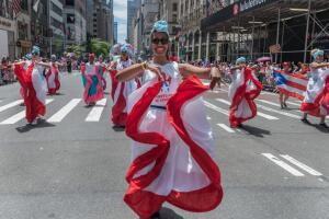 Thousands of people lined the streets along 5th Avenue in