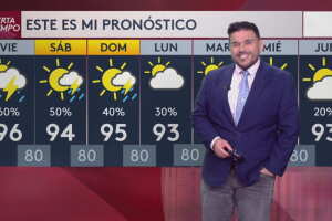 Pronóstico del tiempo hoy en Miami: Día caluroso húmedo con lluvia; el termómetro alcanzará 96 °F