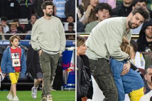 Piqué y Shakira: fotos de él con sus hijos en el estadio en donde a le cantan la canción con Bizarrap