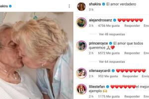 Shakira muestra "el verdadero amor" con un beso de sus padres.