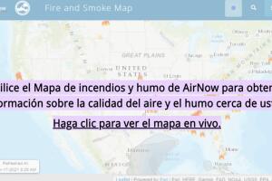 Mapa para identificar incendios y humos de AirNow