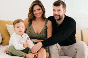 Pamela Silva, su hijo Ford y su expareja Jordan Siberry