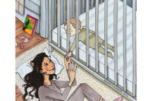 Ilustración de Amanda Oleander sobre la maternidad y la llegada de un nuevo bebé