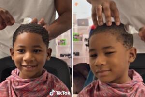 No tenia dinero y corta el cabello a su hijo con una cuchara: el resultado final es impresionante