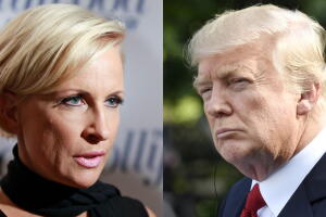 La presentadora de MSNBC Mika Brzezinski y el presidente de EEUU Donald Trump
