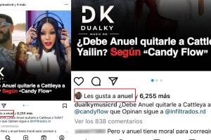 Anuel dio 'me gusta' a una publicación que cuestionó si él debe "quitarle a Cattleya a Yailin". 