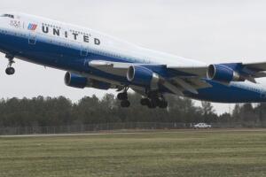 United Airlines flight #897, a Boeing 74