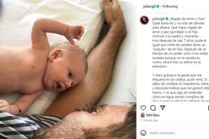 Julián Gil reacciona al debut de Matías en televisión