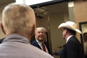 Jorge Ramos with Trump in Texas