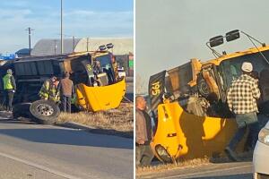 autobús escolar vuelca choque alumnos heridos san antonio texas