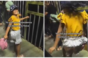 Niña brinca dentro de juego mecánico en movimiento y se hace viral.