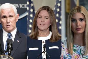 Mike Pence, su esposa Karen e Ivanka Trump