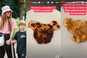 Así quedaron los 'pancakes' que Shakira les preparó a sus hijos.