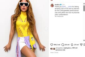 Shakira publicó nuevas fotos con el look que usó para la inauguración del Mundial de Futbol.