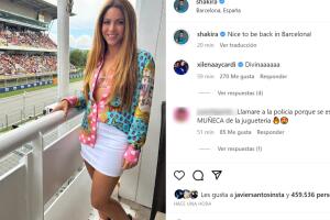 Esta fue la foto que Shakira publicó desde el Gran Premio de F1 de España y dijo estar "encantada" de estar de regreso por Barcelona.  