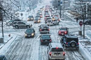 Caminos nevadas en Chicago