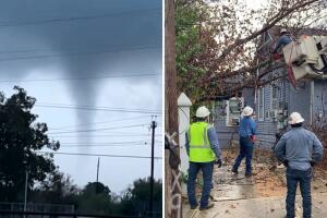 tornado aviso lluvias testigos relatan San Antonio Texas