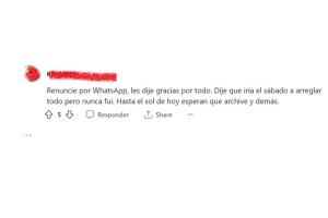 Por mensaje de WhatsApp