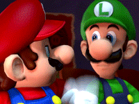 Mario y Luigi peleando